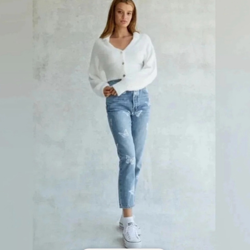 Blue Butterfly Ultra High-Rise Slim Leg Jeans